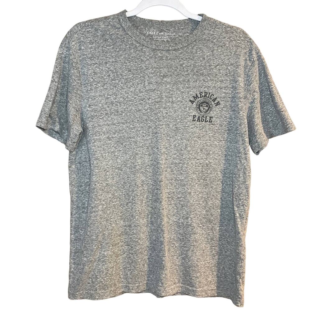 American Eagle Super Soft Standard Fit Short Sleeve Shirt Gray SZ Small